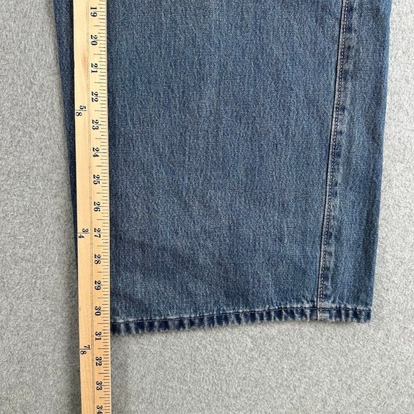 Hollister Low Rise Super Baggy Jeans Women 26 R Blue Denim Y2K Wide Leg Skater - Picture 6 of 8